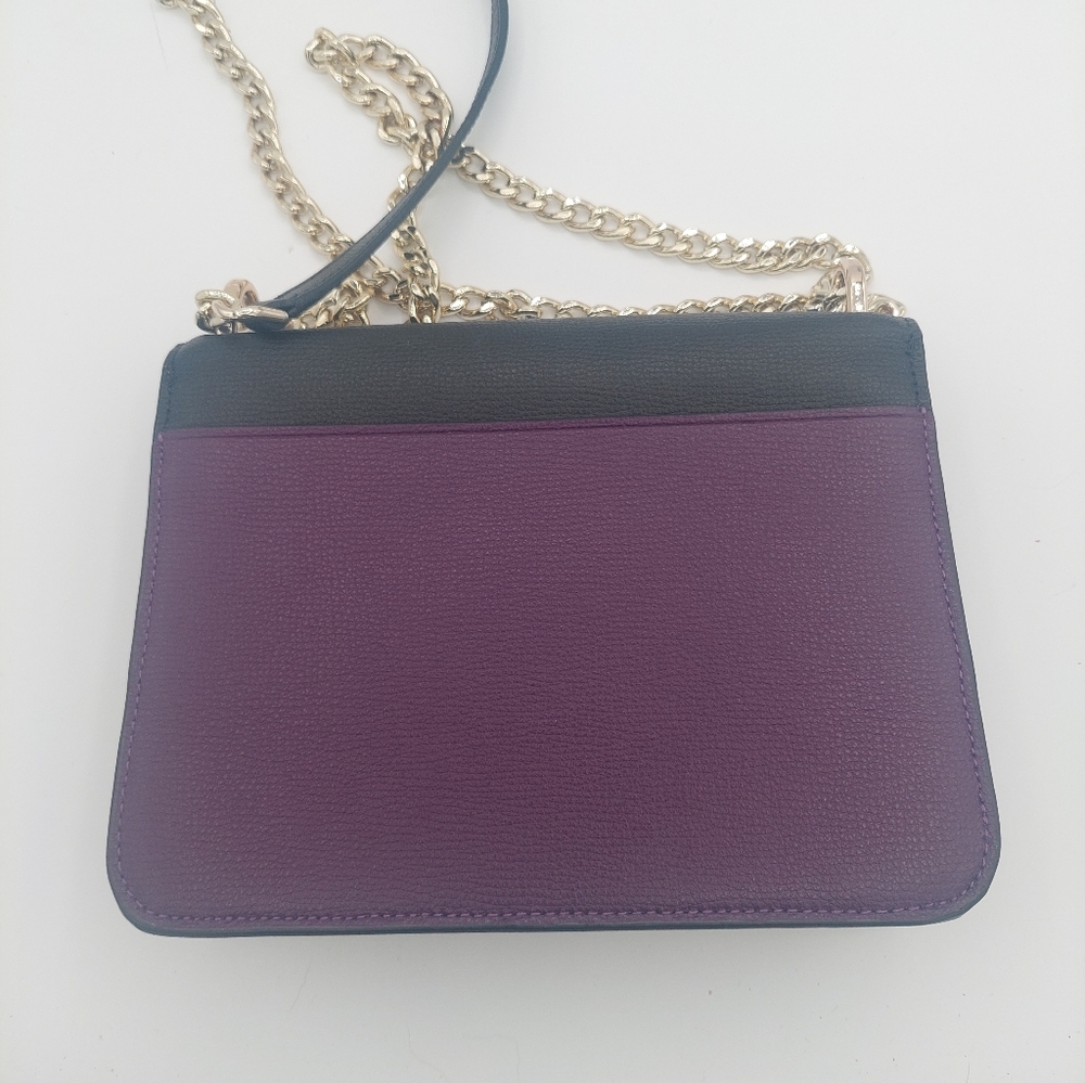 Kate Spade Remi Flap Chain Crossbody Colorblock Ripe Plum - Picture 4 of 10